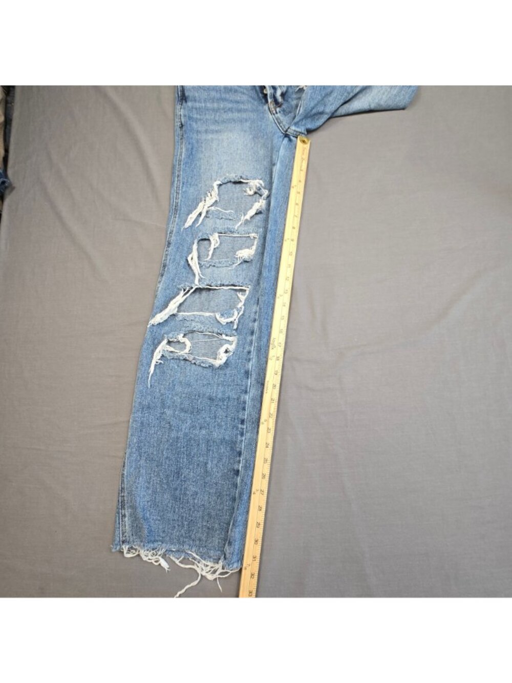 Pacsun 24 Womens Baggy Jeans Distressed Light Wash Casual Denim Pants - Picture 5 of 8